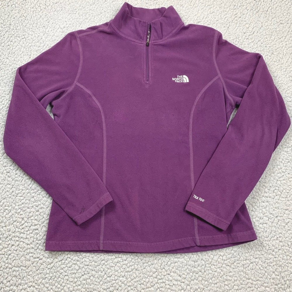 The North Face Fleece Pullover Womens Medium Purple TKA 100 Quarter Zip
